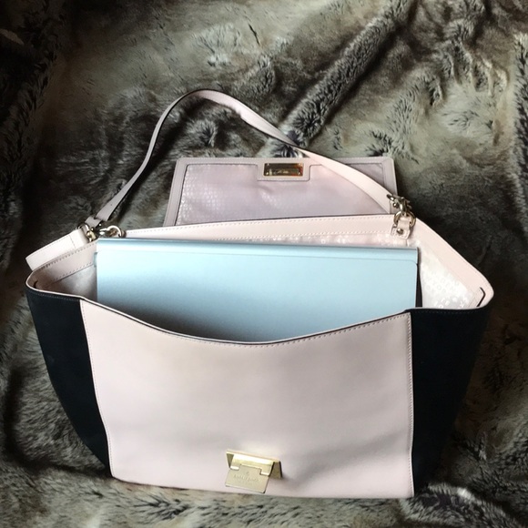Kate Spade pink and black leather laptop bag - Picture 2 of 5